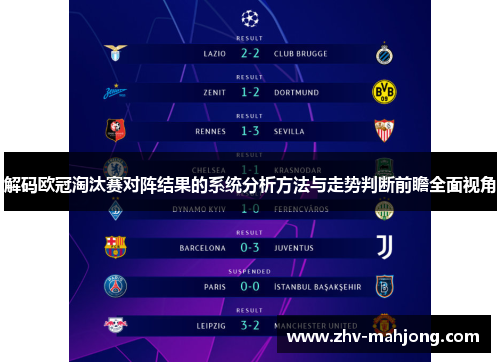 解码欧冠淘汰赛对阵结果的系统分析方法与走势判断前瞻全面视角